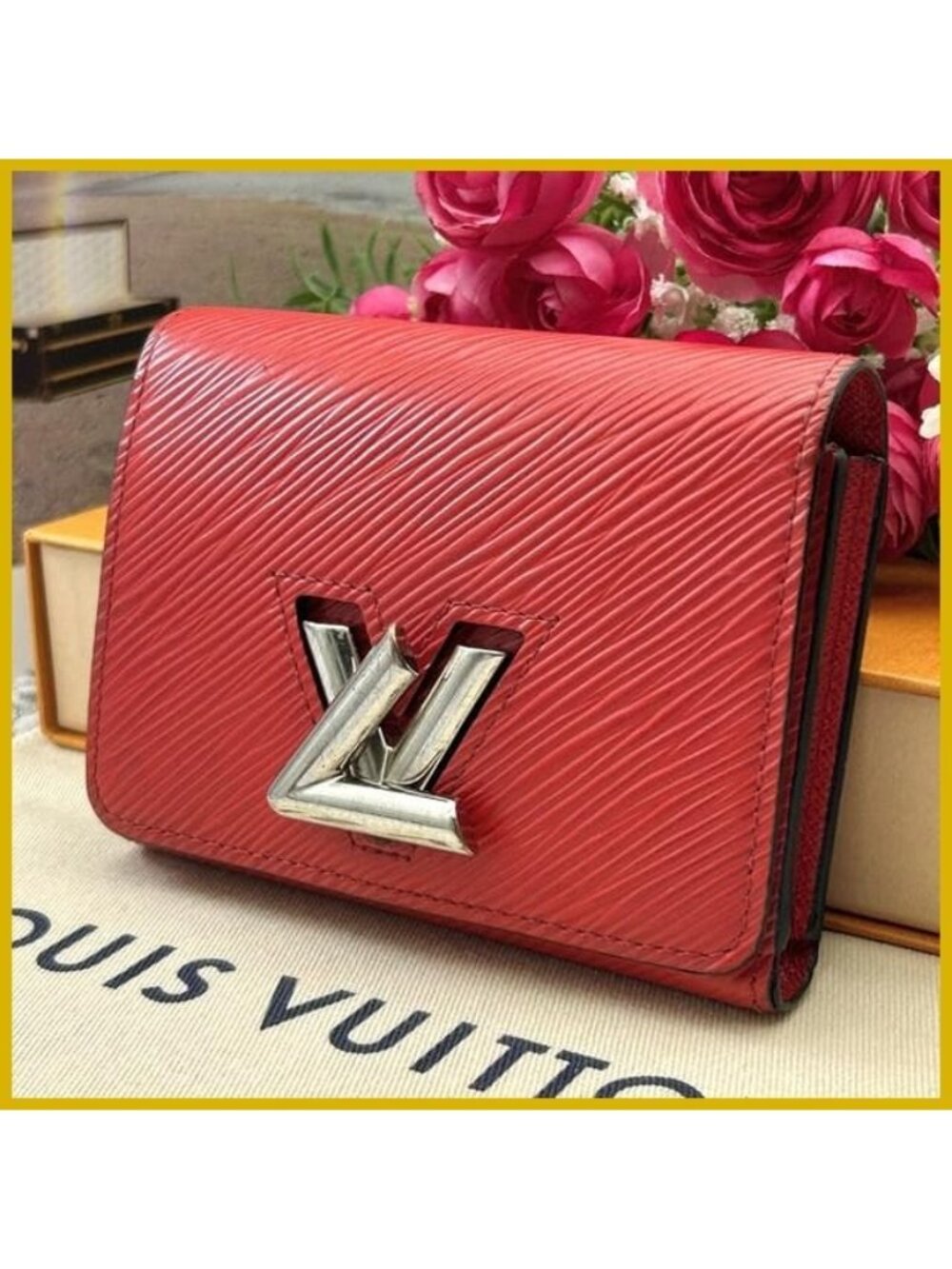 Louis Vuitton Epi Portefeuille Twist Compact Folding Wallet